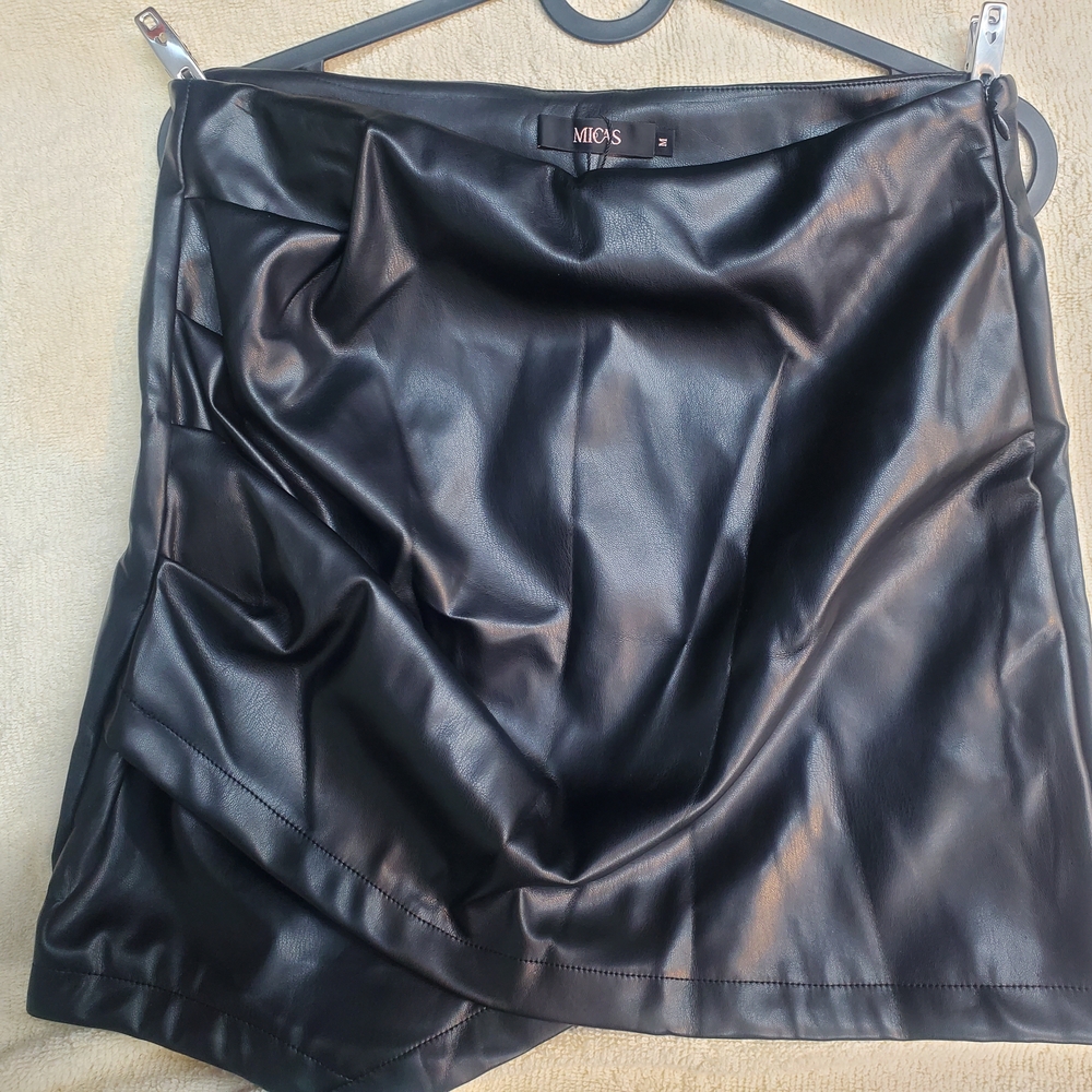 Black Faux Leather Skirt